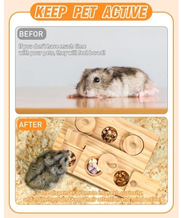 OVERTANG 6-in-1 Wooden Interactive Foraging Toy for Small Animals - Ideal for Hamsters, Guinea Pigs, Rabbits, Chinchillas, Rats, and Gerbils - Buy Online on GoSupps.com