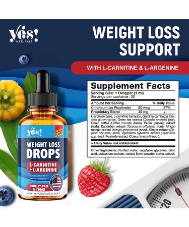 Natural Weight Loss Drops - Metabolism Booster & Appetite Suppressant - Garcinia Cambogia - Made in USA - 2 Fl Oz - Buy Online on GoSupps.com