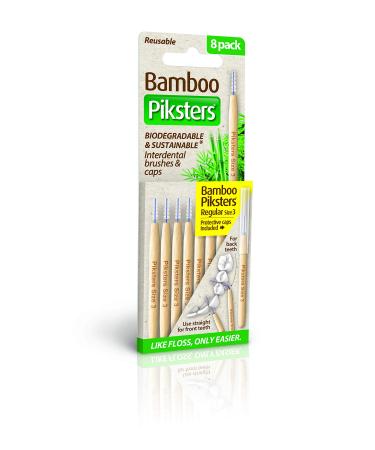 Bamboo Piksters Interdental Brushes | Sizes 00-6 | 8 Pack (8 Pack Size 3 (Yellow)) 8 Count (Pack of 1) Size 3 (Yellow)