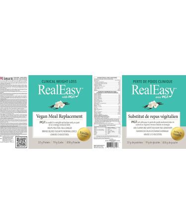 RealEasy with PGX Vegan Protein Meal Replacement Shake Vanilla Flavour 830g Helps you Feel Full Longer. 22g Protein per Serving - Buy Online on GoSupps.com