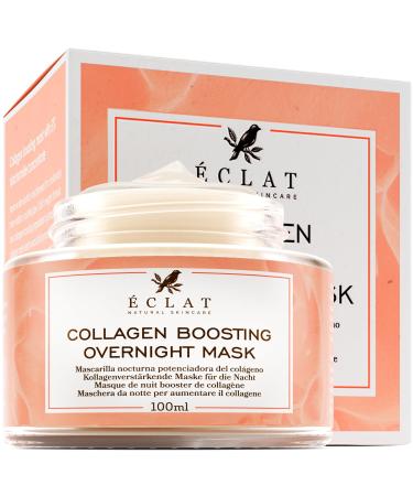 Eclat Skincare            * Collagen Boosting Overnight Mask - Anti Aging  Plumping  Reduces Wrinkles - With Hyaluronic Acid  5% Niacinamide - Vegan - 3.4 oz / 100 ml