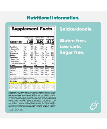 Keto Chow Snickerdoodle Meal Replacement Shake Powder - Single Meal Sample 1.6oz | Low Carb, Protein Rich, Delicious Keto Food Substitute - Buy Online on GoSupps.com