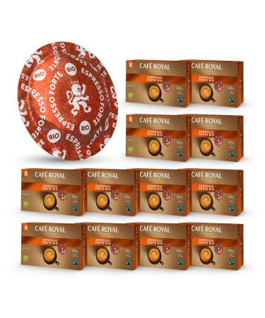Caf en Dosettes - Caf Royal Pro | 12 x 50 - Compatibles avec les Machines caf Nespresso * Professional - Saveur Espresso Forte BIO Espresso Forte Bio 50 unit (Lot de 12)