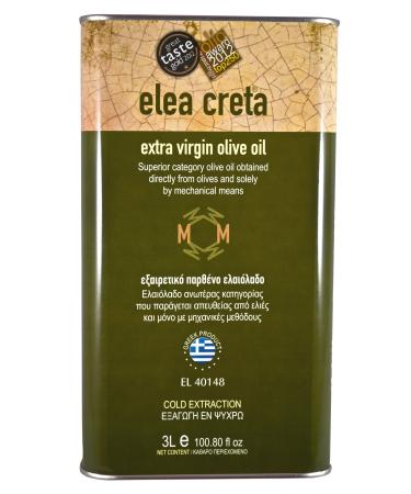 Elea Creta Extra Virgin Greek Olive Oil 3lt Tin can 3 l (Pack of 1)