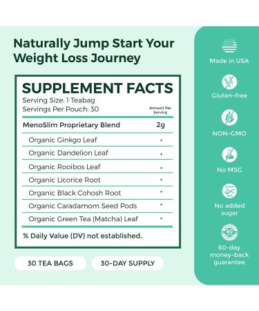 VoomVaya MenoSlim Herbal Tea for Menopause Relief - 30 Tea Bags | Hot Flash & Bloating Support - Buy Online on GoSupps.com