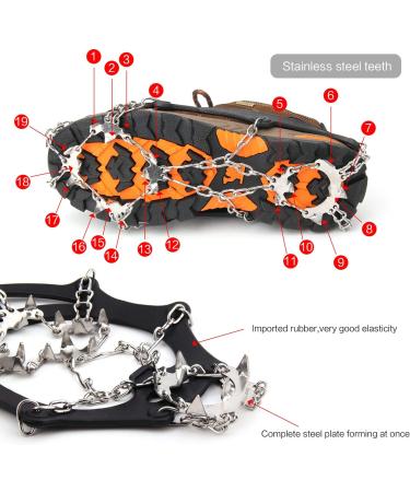 Vdeal Crampons for Boots & Shoes - 19 Stainless Steel Spikes Anti-Slip Winter Shoe Claws for Snow & Ice Gr del Spikes for Hiking & Fishing - Men & Women - Buy Online on GoSupps.com