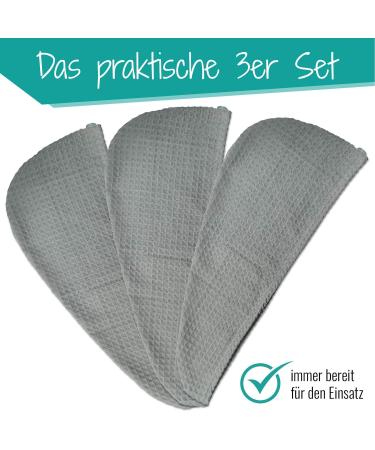 Buy Lead Care Hair Turban Set of 3 - Quick-Drying Microfiber Hair Drying Towels in Anthracite | Best Hair Care Solutions - Buy Online on GoSupps.com