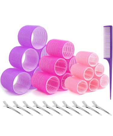 Thrilez Hair Roller with Clips 29Pcs Hair Roller with 3 Different Sizes of 63mm 44mm 35mm and with Hair Comb Large Hair Roller for Long Medium Short Hair Hair Roller for Salon Home DIY Hair Dressing