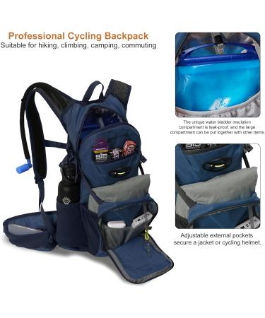 NEVO RHINO Insulated Hydration Backpack with 3L Water Bladder - Ideal for Hiking, Cycling, Running, Camping - Blue - Buy Online on GoSupps.com