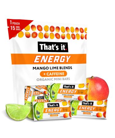 That's it. Mango Lime Caffeine Blends Energy Mini Bars (15 Count) Allergy-Friendly Nut Free non-GMO Fat & Gluten Free Snacks Mango Lime 15 Count (Pack of 1)