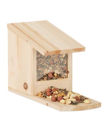 Relaxdays Squirrel Feeder for Placing Wood Weather-Resistant HxWxD: ca 17.5 x 12 x 25 cm Natural - Buy Online on GoSupps.com