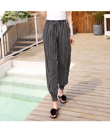 Women's Loose Summer Bohemian Harem Beach Pants - Light Elastic Waist Casual & Yoga Trousers - Buy Online on GoSupps.com