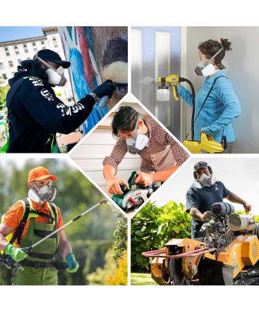 Mionyl Reusable Half Face Cover with Extra Filters - Paint Face Cover for Painting Machine Polishing Welding and Other Work Protection - Buy Online on GoSupps.com