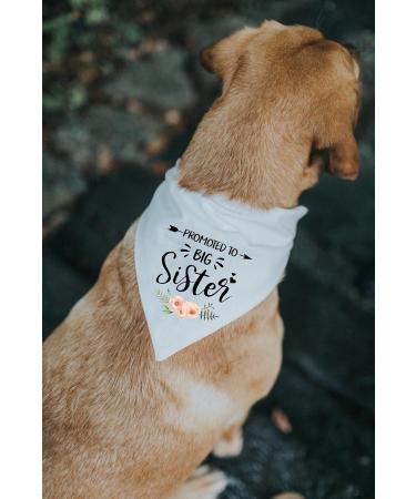 MaySunset Promoted to Big Sister White Flower Pattern Pet Dog Triangle Scarf Bandanas Bibs Gender Revealing Photo Props Accessories Pet Dog Lovers Gifts - Buy Online on GoSupps.com