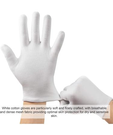Jtkrew 12 Pairs White Cotton Gloves for Moisturizing | Overnight Hand Spa Treatment for Eczema & Cracked Skin - Buy Online on GoSupps.com