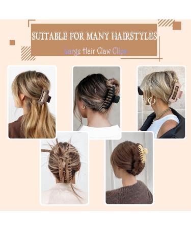 4 Pack Large Claw Hair Clips for Thick Hair - Matte Finish - Strong Hold Jaw Clips for Women - Buy Online on GoSupps.com