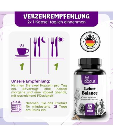 LOODUS Leberkur Capsules - Vegan Liver Support Complex with Dandelion Artichoke & Choline - 42 Highly-Dosed Serving Size for Optimal Liver Health - Buy Online on GoSupps.com