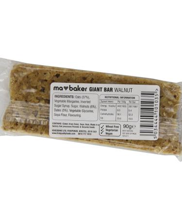  Ma Baker Ma Baker Pack of 20 Giant Walnut Bars 90g - Buy Online on GoSupps.com