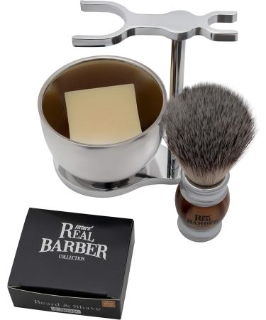 Universal Vegan Barber Shaving Stand Set with Bowl Brush Holder & Shaving Soap - Complete Razor Kit - Buy Online on GoSupps.com