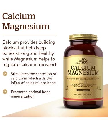 Solgar Calcium Magnesium 250 Tablets - Essential Bone & Muscle Support - Buy Online on GoSupps.com