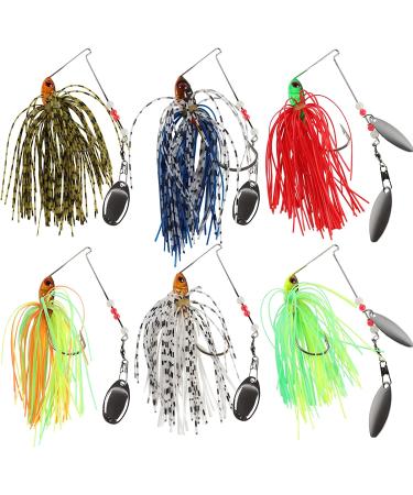 6 Pcs Bass Spinner Baits for Bass, Trout & Salmon Fishing - Hard Metal Spinnerbaits by Free Fisher - Buy Online on GoSupps.com