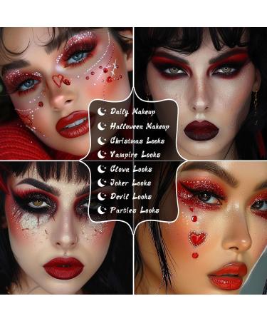 UCANBE Red Eyeshadow Palette | 15 Pigmented Colors for Halloween & Party Makeup | Shimmer Matte & Glitter Eye Shadow Kit - Buy Online on GoSupps.com