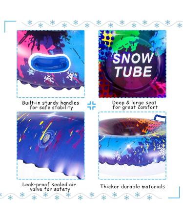 FindUWill Snow Tube 2 Pack 35'' Inflatable Sleds for Kids & Adults - Heavy Duty, Double Layer Bottom, Sturdy Handle - Snow Tube Toys for Sledding Fun (Set of 2) - Buy Online on GoSupps.com