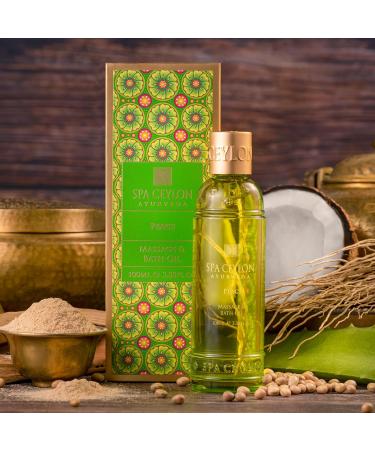 SPA CEYLON Peace Massage & Bath Oil - Soothing Ayurvedic Body Ritual for Relaxation | International Shipping - Buy Online on GoSupps.com