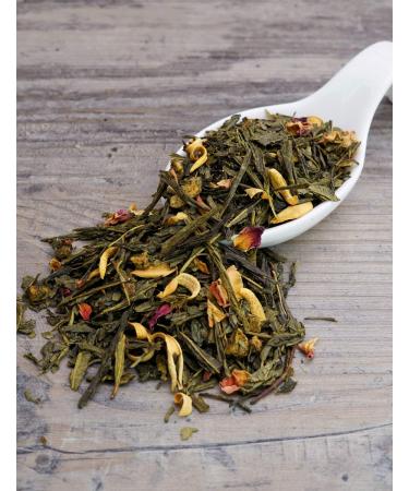  Sylter Teekontor Loose Green Tea Peach Cream Orange Rose Petals Apricot with Soft and Creamy Peach Note 500g - Buy Online on GoSupps.com
