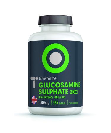 Transforme Glucosamine Sulphate 1000mg 365 Tablets 2KCl Vegetarian Vegan 1 Year Supply Gluten Free