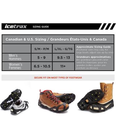 Icetrax V3 Tungsten Crampons - Non-Slip Ice Cleats for Shoes and Boots | Ice Grips for Snow and Ice | Reflective Heel | L/XL (Men 9.5-13/ Women 11+) Black - Buy Online on GoSupps.com