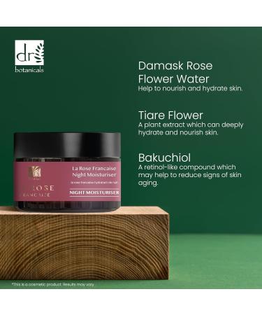Dr Botanicals La Rose Fran aise Anti-Aging Night Moisturizer 50ml | Reduces the appearance of fine lines and wrinkles | Soothes and hydrates skin - Buy Online on GoSupps.com