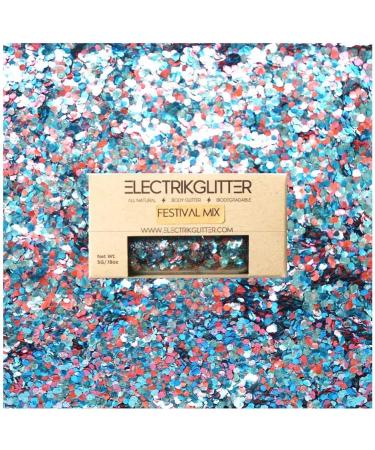 Blue Pink Biodegradable Glitter for Festivals - Cosmetic Grade Face, Hair, Eye, Body Glitter - Festival & Rave Accessory - Buy Online on GoSupps.com