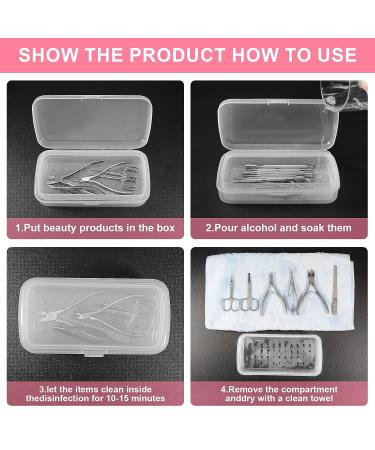 Diesisa Plastic Sterilizing Tray Nail Tool Sterilizer Box - Salon Spa Storage & Disinfection for Manicure Equipment (White) - Buy Online on GoSupps.com