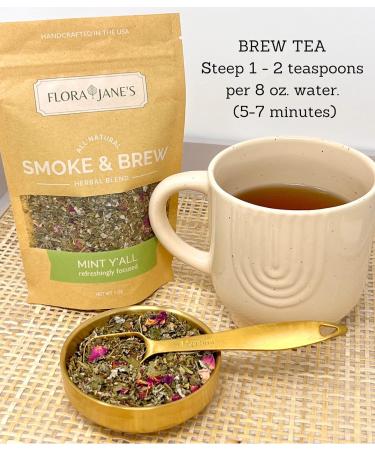 Flora Jane's Smoke & Brew - Balance Out Blend | Herbal Tea & Bath Soak for Mental Support & Relaxation | Organic & Wildcrafted - Buy Online on GoSupps.com
