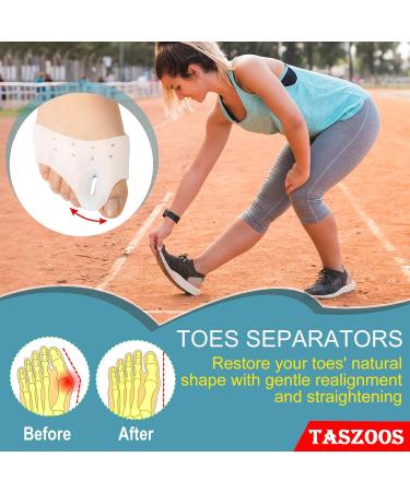 Toe Spacers & Separators - Soft Gel Metatarsal Pads for Morton's Neuroma Blisters & Hammer Toe - 4 PCS Breathable Big Toe Stretcher - Buy Online on GoSupps.com