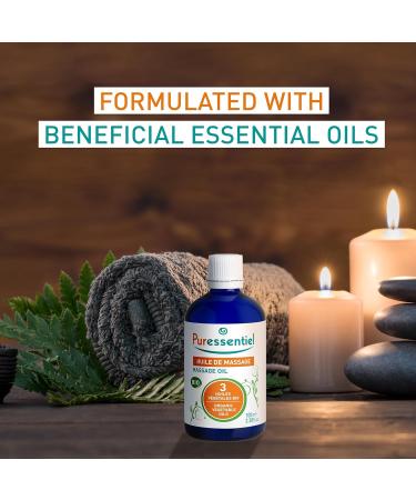 Organic Massage Oil with 3 Organic Vegetable Oils | Puressentiel Unisex - 3.38 oz Shop Internationally - Buy Online on GoSupps.com