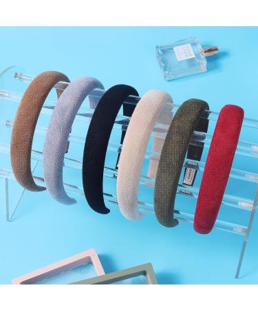 Velvet Padded Headbands for Women - 6Pcs Set, Girls Teens Fashion Headwear - Solid Colors, One Size - Buy Online on GoSupps.com