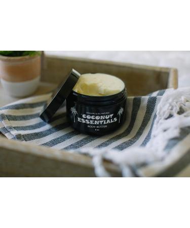 Coconut Essentials Moisturizing Body Butter - 8 oz - Coconut Oil, Vitamin E, Shea, Peppermint, Almond, Cocoa & Sunflower for Glowing Skin - Buy Online on GoSupps.com