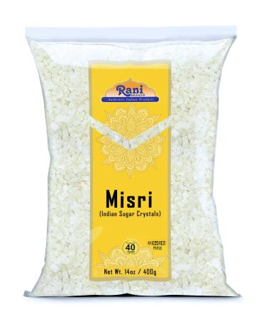 Rani Misri (Indian Sugar Crystals) 14oz (400g) All Natural | Gluten Friendly | No Colors | Vegan | Kosher | Indian Origin Misri (Rock Sugar) Net Wt. 14oz (400g)