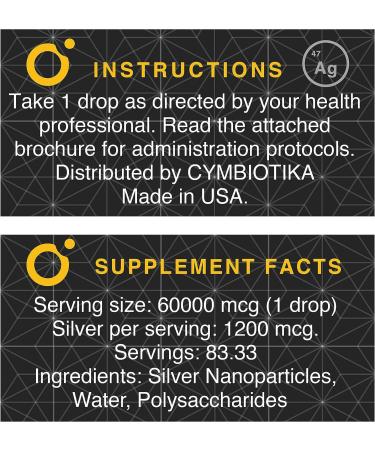 CYMBIOTIKA Colloidal Silver Liquid Supplement | 20,000 PPM Mineral Concentrate | Immune Support for Adults | Easy to Use | 5 ml - Buy Online on GoSupps.com