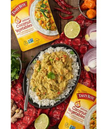 Hot & Spicy Coconut Vegetables - Tasty Bite 10oz (Pack of 6) | Ready to Eat Indian Entree - Buy Online on GoSupps.com