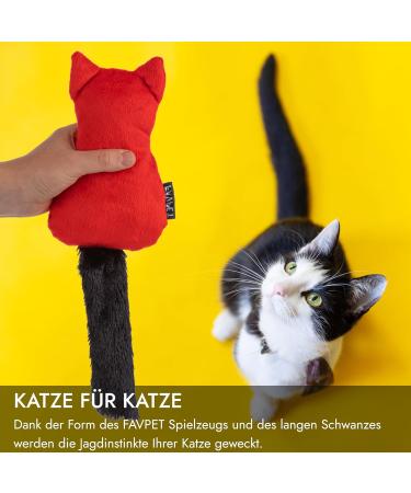 Favpet Plush Cat Toys with Bells - Cuddly Cat Pillows & Kitten Toys - Soft Plush Toys for Cats (Red) - Buy Online on GoSupps.com