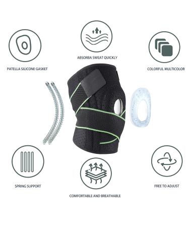 Knee Brace (Green) with Side Stabilizers & Patella Gel Pads - Ultimate Knee Support for Pain Relief & Sports | Men's & Women's Arthritis & ACL Care - Buy Online on GoSupps.com