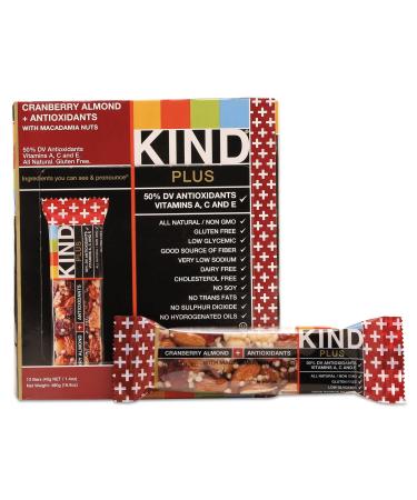 KIND 17211 Plus Nutrition Boost Bar Cranberry Almond and Antioxidants 1.4 oz 12/Box