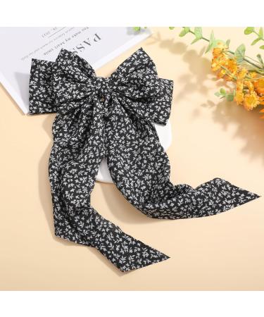 Wllhyf Large Bow Hair Clips - 90s Satin Hairpins for Women & Girls | Stylish Black French Band Accessories - Buy Online on GoSupps.com
