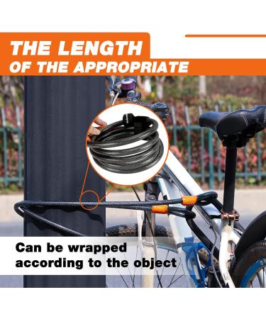 Valuemax 2m Safety Loop Cable - Plastic Coated Steel Cable for Bicycle Motorcycle & eBike | 12mm Thick Black - Secure Your Ride! - Buy Online on GoSupps.com