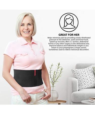 ORTONYX Abdominal Binder for Men and Women - Postpartum & Postoperative Support Belt - Black Large/XXL - Buy Online on GoSupps.com