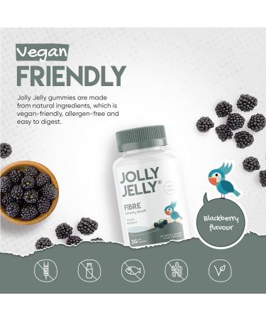 Prebiotic Fibre Gummies - 3g - Chicory Root Inulin - BlackBerry, Strawberry & Peach Flavour - 60 Vegan Gummies - Kosher Halal - Buy Online on GoSupps.com