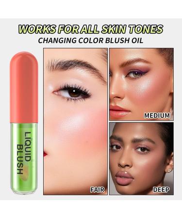Color Changing Blush | Hydrating Blush Oil - Lightweight Long-wearing Blush Oil Tint Waterproof Blendable Liquid Blush For Your Instant Perfect Shade 01# - Buy Online on GoSupps.com